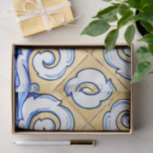 Spaanse tegels - Azulejo Blue, Yellow and White Tissuepapier (Geschenk)