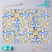 Spaanse tegels - Azulejo Blue, Yellow and White Tissuepapier (Craft)