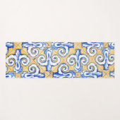 Spaanse tegels - Azulejo Blue, Yellow and White Yogamat (Voorkant (horizontaal))