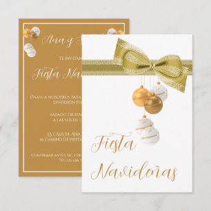Spaanse tekst ballen & strik kerstfeest kaart