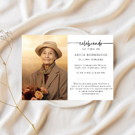 Spaanse tekst begrafenis Celebrando Memorial Foto Kaart