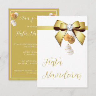 Spaanse tekst kerstfeestballen & lintboog kerstfee kaart