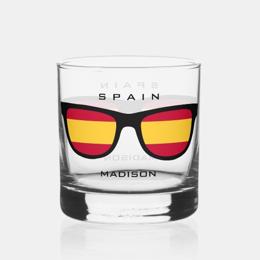 Spaanse tinten aangepaste naam whisky glas (Voorkant)