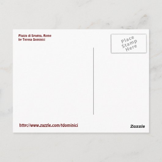 Spaanse trappen - Briefkaart (Achterkant)