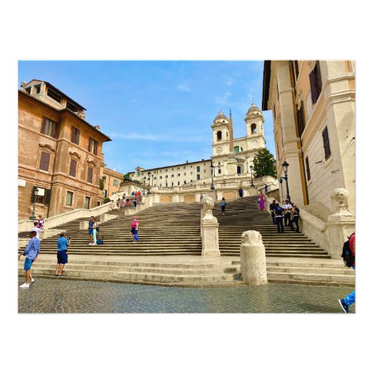 Spaanse Trappen in Rome, Italië Foto Afdruk (Voorkant)