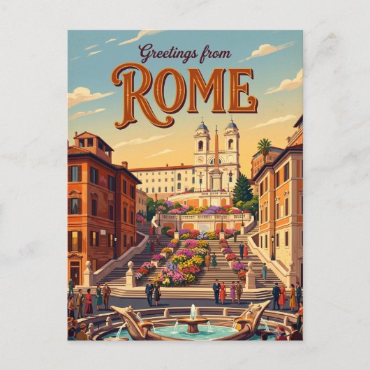 Spaanse Trappen Italië Briefkaart (Voorkant)