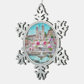 Spaanse treden - Pewter Snowflake Ornament (Rechts)