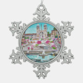 Spaanse treden - Pewter Snowflake Ornament (Voorkant)