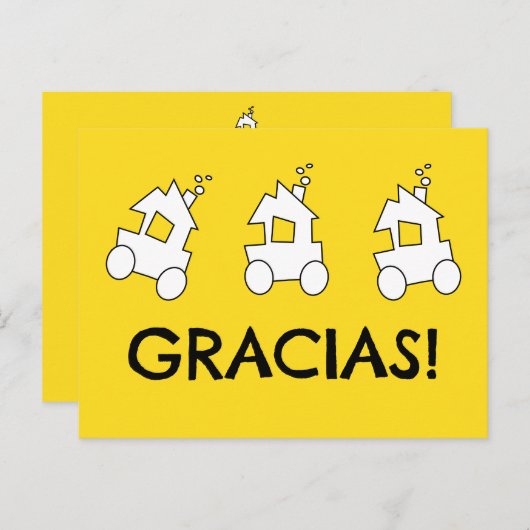 Spaanse trein verjaardag dank u briefkaart (Voorkant / Achterkant)