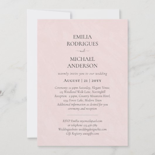 Spaanse Trouw Uitnodiging TWEE TALIG Onze Bruiloft (Achterkant)