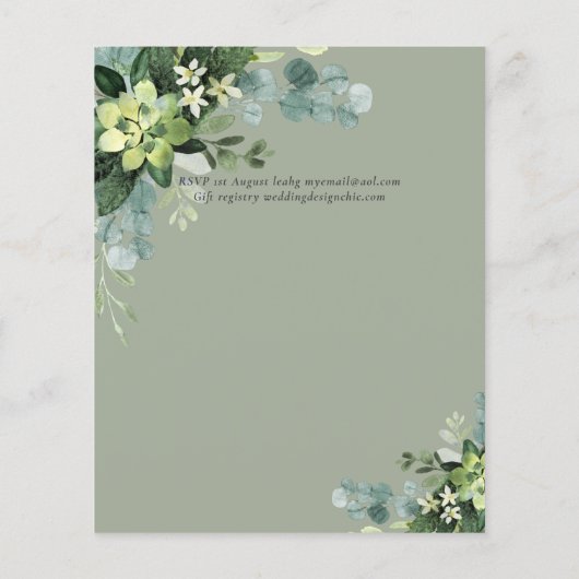 Spaanse Trouwdag NUESTRA BODA Eucalyptus Groene Bl (Achterkant)