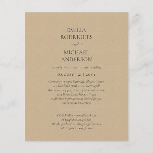 Spaanse Trouwkaart TWEETALIG Onze Bruiloft (Achterkant)