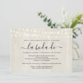 Spaanse trouwuitnodiging alles in één met RSVP-cad Kaart (Staand voorkant)