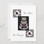 Spaanse trouwuitnodiging "Flowers& Cake" Kaart (Voorkant)