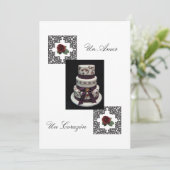 Spaanse trouwuitnodiging "Flowers& Cake" Kaart (Staand voorkant)