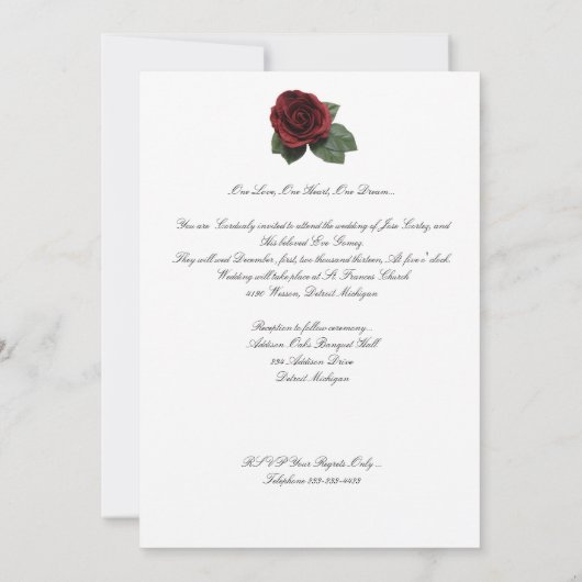 Spaanse trouwuitnodiging "Flowers& Cake" Kaart (Achterkant)