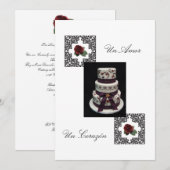 Spaanse trouwuitnodiging "Flowers& Cake" Kaart (Voorkant / Achterkant)