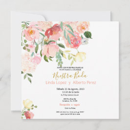 Spaanse trouwuitnodiging met wilde bloemen kaart