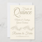 Spaanse tweeling Fiesta de Quince Champagne Botani Save The Date (Voorkant)