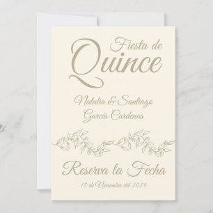 Spaanse tweeling Fiesta de Quince Champagne Botani Save The Date