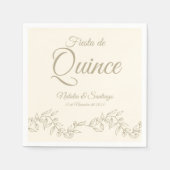 Spaanse tweeling Fiesta de Quince Champagne Botani Servet (Voorkant)