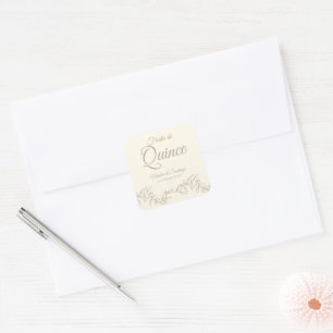 Spaanse tweeling Fiesta de Quince Champagne Botani Vierkante Sticker