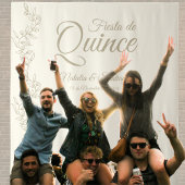 Spaanse tweeling Fiesta de Quince Champagne Botani Wandkleed