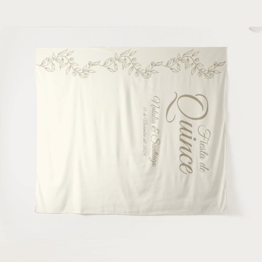 Spaanse tweeling Fiesta de Quince Champagne Botani Wandkleed (Voorkant (horizontaal))