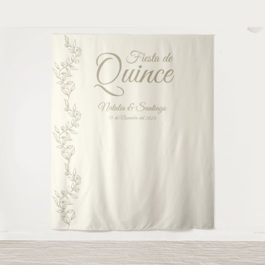 Spaanse tweeling Fiesta de Quince Champagne Botani Wandkleed (Voorkant)