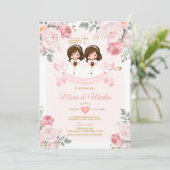 Spaanse tweeling Schattige klein meisje primera co Kaart (Staand voorkant)