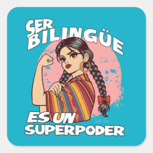 Spaanse tweetalige leraar ESL Maestra Bilingüe Vierkante Sticker