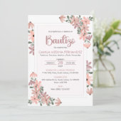 Spaanse uitnodiging Bautizo Boho Bloemen Doop (Staand voorkant)