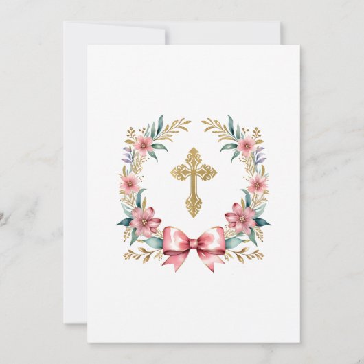 Spaanse uitnodiging De Bautizo Roze & Goud (Achterkant)