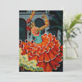 Spaanse uitnodiging voor Flamenco Dancer (Staand voorkant)