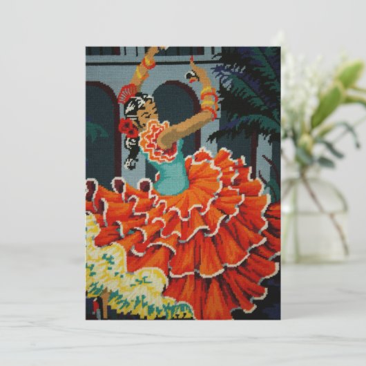 Spaanse uitnodiging voor Flamenco Dancer (Staand voorkant)