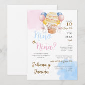 Spaanse uitnodiging voor genderonthulling (Voorkant / Achterkant)