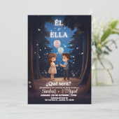 Spaanse uitnodiging voor genderonthulling Boho Rev (Staand voorkant)