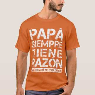 Spaanse vader van dochter zoon vader dag familie t-shirt