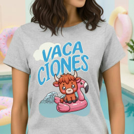Spaanse Vakantie Punny Cute Koe T-shirt
