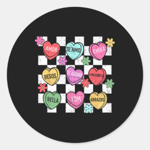 Spaanse Valentijnsdag Conversation Heart Feliz San Ronde Sticker