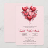 Spaanse Valentijnsdag met harten Kaart (Voorkant / Achterkant)