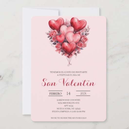 Spaanse Valentijnsdag met harten Kaart (Voorkant)