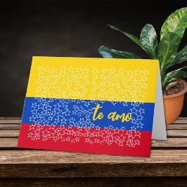 Spaanse Valentijnsdag op Vlag van Colombia Vakanti Feestdagen Kaart