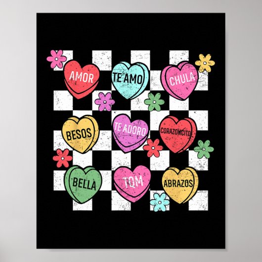 Spaanse Valentijnsgesprekshart Feliz San Val Poster (Voorkant)