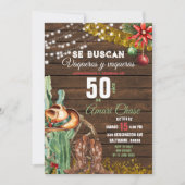 Spaanse Vaquero Cactus Kerstmis 50 Jaar Verjaardag Kaart (Voorkant)