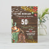 Spaanse Vaquero Cactus Kerstmis 50 Jaar Verjaardag Kaart (Staand voorkant)