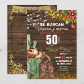 Spaanse Vaquero Cactus Kerstmis 50 Jaar Verjaardag Kaart (Voorkant / Achterkant)