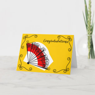 Spaanse ventilatorhoeken feliciteren landschap kaart