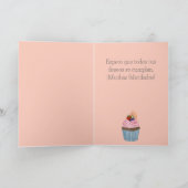 Spaanse verjaardag fruit cupcake kaart (Binnen)