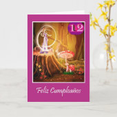 Spaanse verjaardag voor 12-jarig meisje met fee kaart (Gele Bloem)